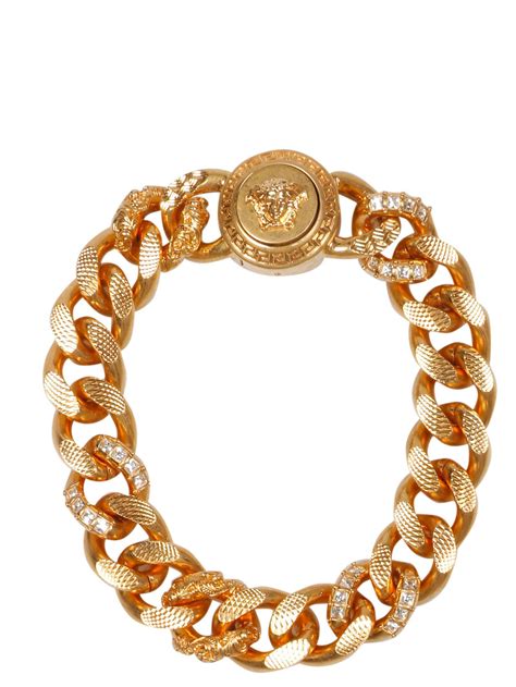 versace 14k gold bracelet|Versace gold bracelet men.